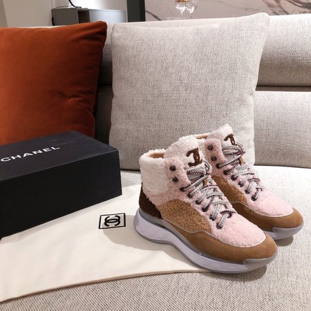 Chanel Lambs wool High Top sneakers