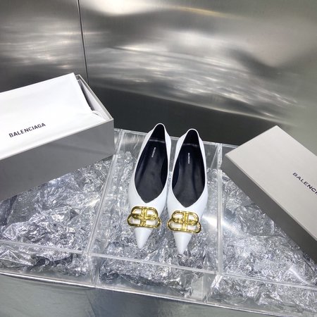 Balenciaga BB metal buckle flat shoes Pumps