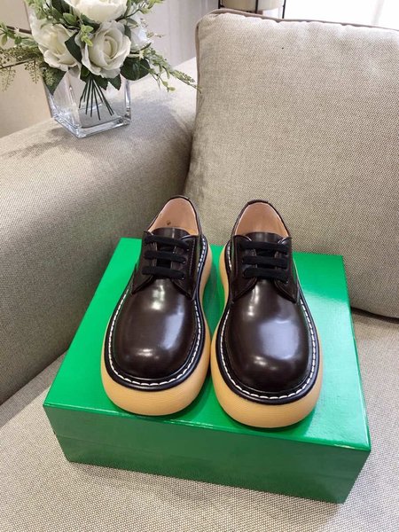 Bottega Thick-soled lace-up round-toe leather shoes/short boots Sole height: about 5.5cm