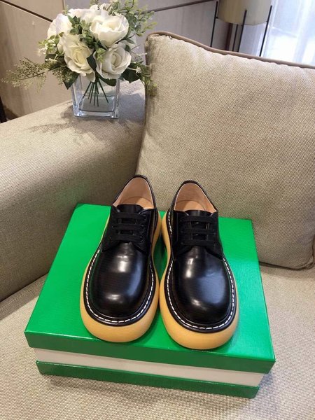 Bottega Thick-soled lace-up round-toe leather shoes/short boots Sole height: about 5.5cm