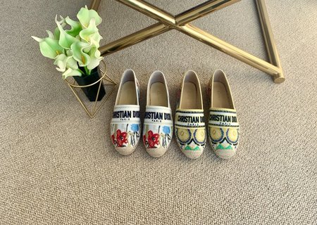 Dior Granville HibiscUs graphic embroidery Espadrilles