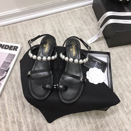 Chanel Pearl sheepskin sandals