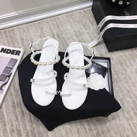 Chanel Pearl sheepskin sandals