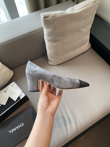 Chanel High heels cowhide velvet leather outsole heel height 6.5cm