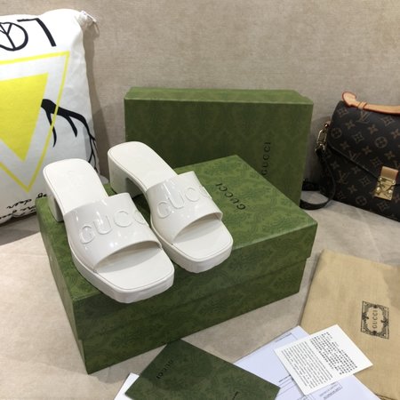 Gucci Jelly high heel slippers