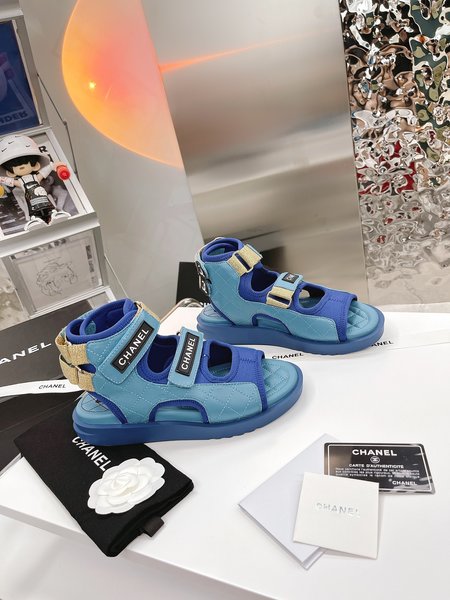 Chanel Velcro sandals candy color