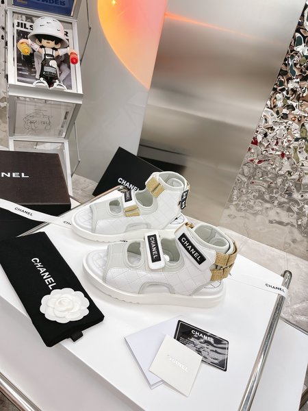 Chanel Velcro sandals candy color