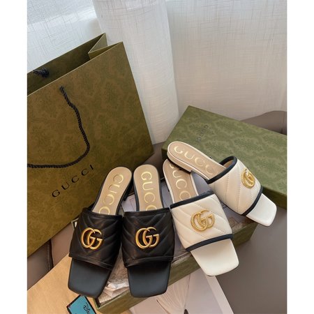Gucci Square head low thick slippers