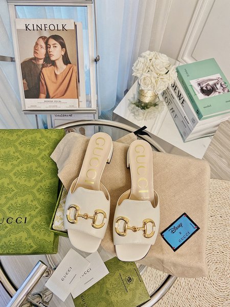Gucci Logo saddle buckle high heel 7.5cm/flat heel 2.5cm