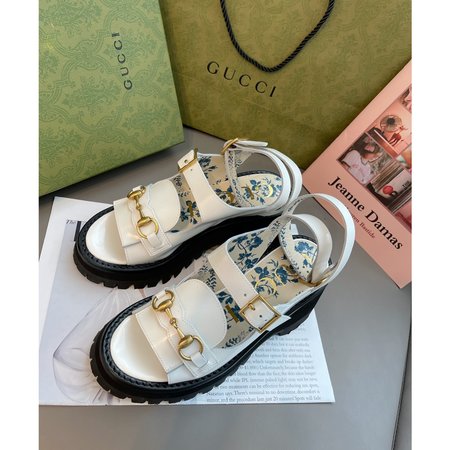 Gucci Platform slippers sandals printed sheepskin