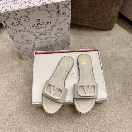 Valentino V Logo calfskin slippers
