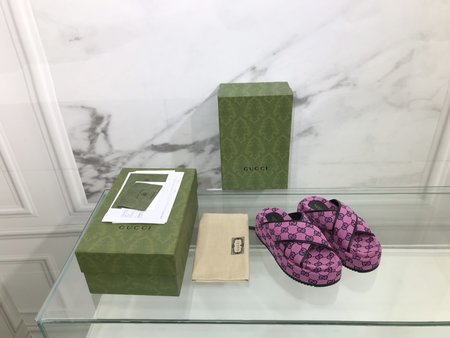 Gucci Slippers color GG cloth + inner cowhide