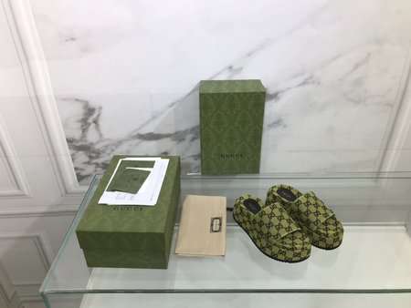 Gucci Slippers color GG cloth + inner cowhide