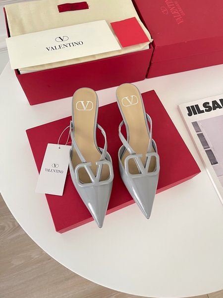 Valentino Big V Buckle Slippers
