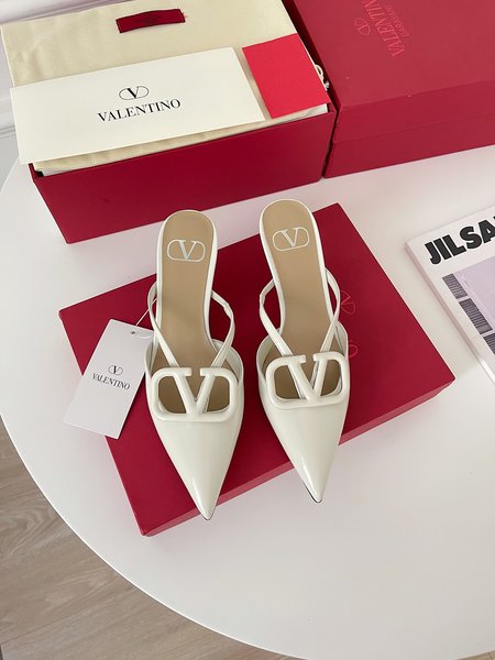 Valentino Big V Buckle Slippers