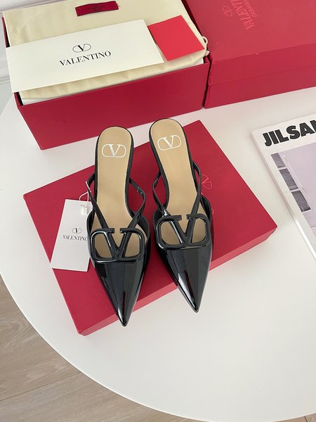 Valentino Big V Buckle Slippers