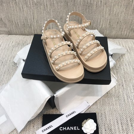 Chanel Chain sandals with pearl upper