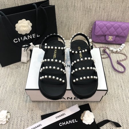 Chanel Chain sandals with pearl upper