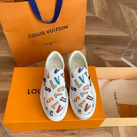 Louis Vuitton NBA joint graffiti loafers