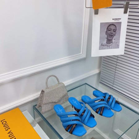 Louis Vuitton high heel slippers