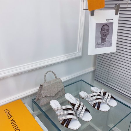 Louis Vuitton high heel slippers