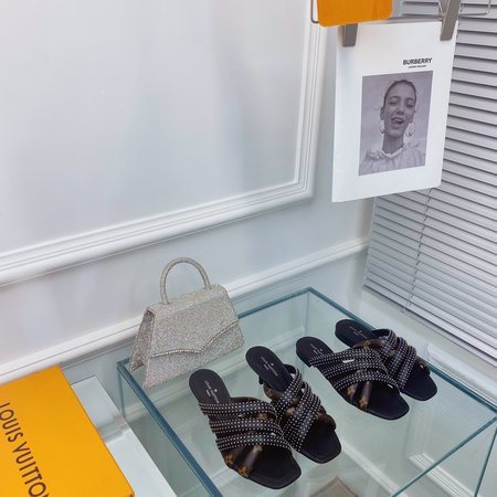 Louis Vuitton high heel slippers