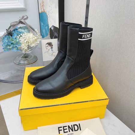Fendi Martin boots FF socks stretch ankle boots Rockoko
