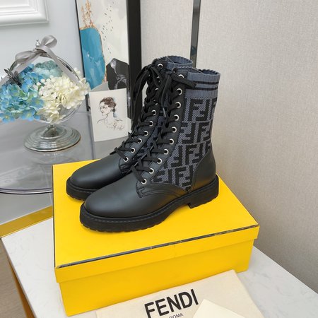 Fendi Martin boots FF socks stretch ankle boots Rockoko