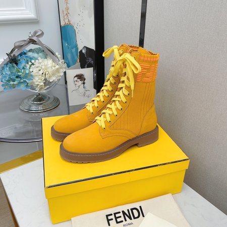 Fendi Martin boots FF socks stretch ankle boots Rockoko