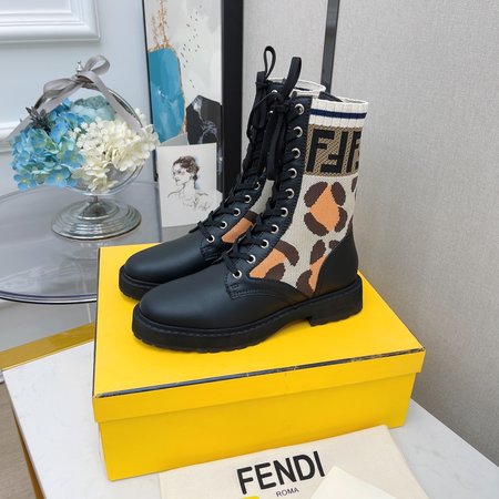 Fendi Martin boots FF socks stretch ankle boots Rockoko