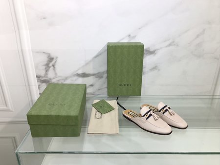 Gucci Flat tassel slippers calfskin lining cowhide