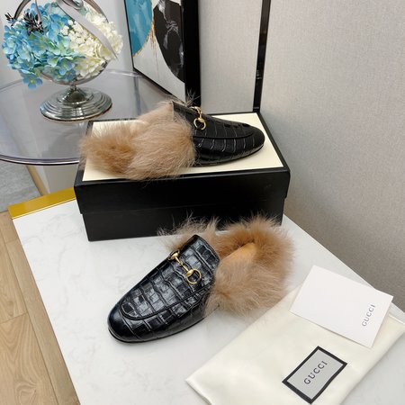 Gucci Classic horsebit wool slippers