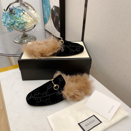 Gucci Classic horsebit wool slippers