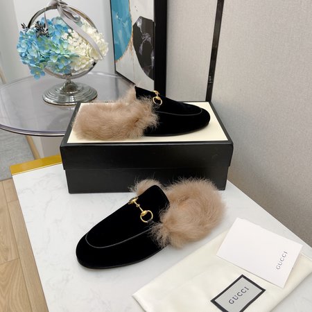 Gucci Classic horsebit wool slippers
