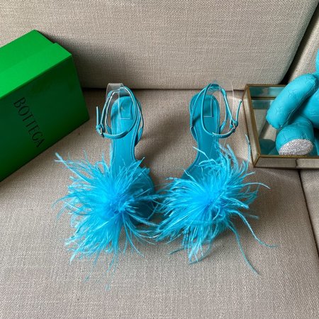 Bottega Veneta Ostrich Fur Sandals