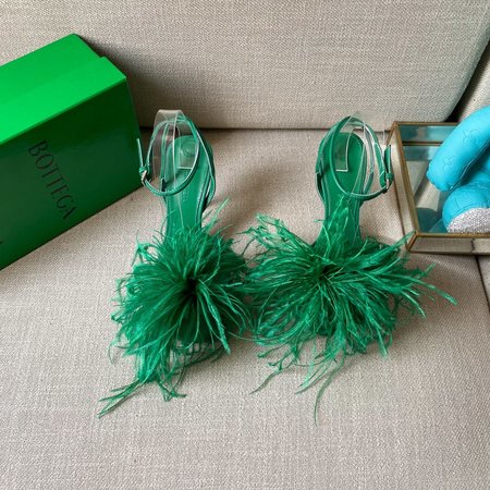 Bottega Veneta Ostrich Fur Sandals