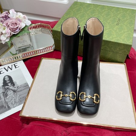 Gucci Short boots horsebit buckle sheepskin heel height 5cm