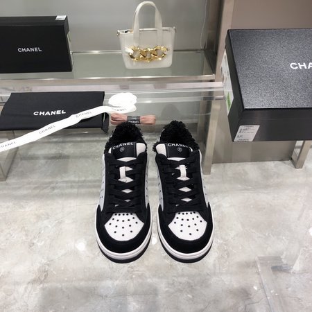 Chanel Black and white panda shoes padded towel lining