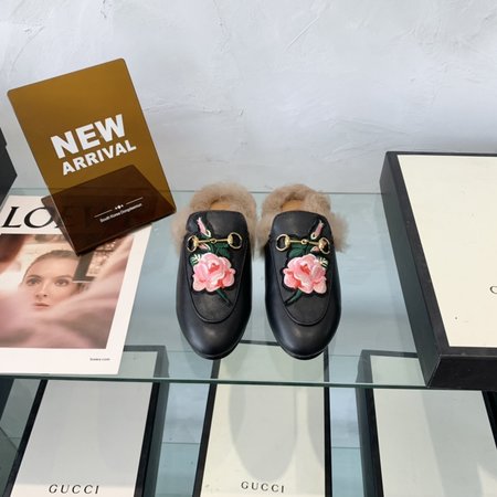 Gucci Classic horsebit wool slippers