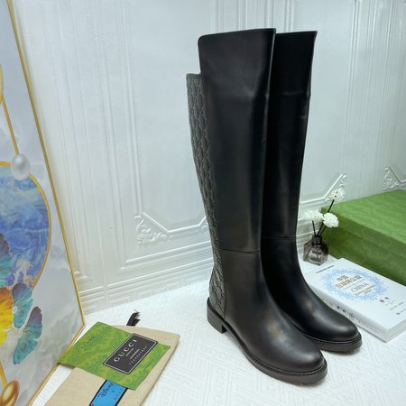 Gucci Wear-resistant outsole in nappa leather inside the boots, heel height: 4cm