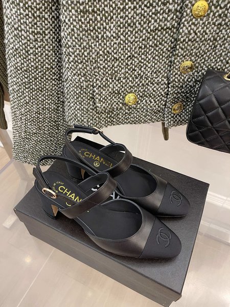 Chanel block heel marie sandals