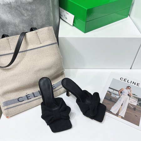 Valentino Premium Plush Bow High Heel Slippers