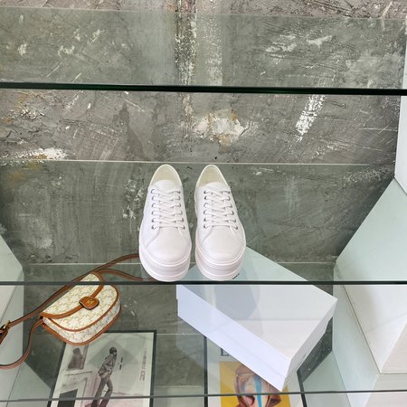 Celine canvas platform white shoes