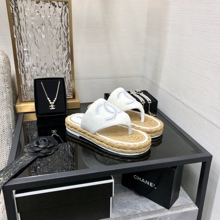 Chanel Woven Flip Flops