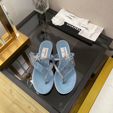 Chanel Pentagram rhinestone sandals and slippers