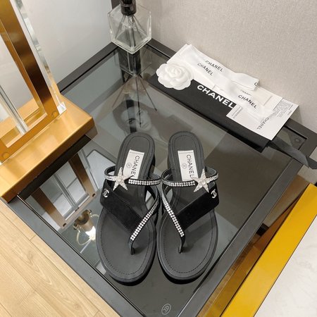 Chanel Pentagram rhinestone sandals and slippers