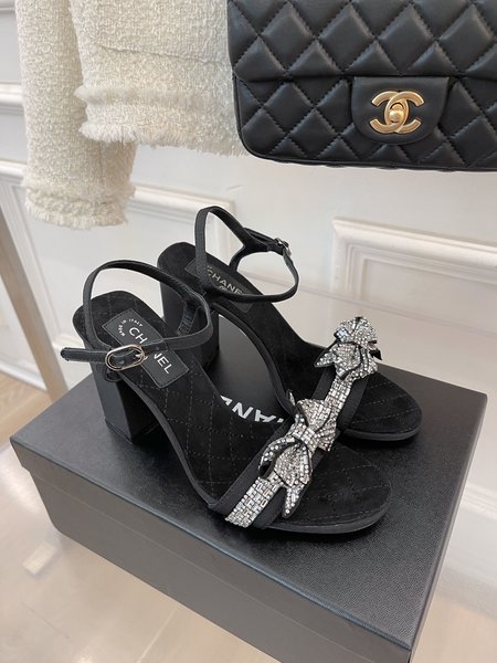 Chanel Crystal Diamond Bow Sandals