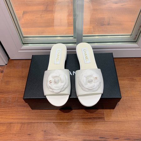 Chanel Classic Camellia Slippers