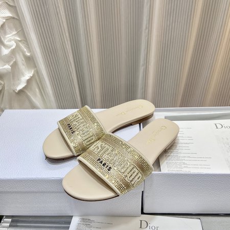 Dior Embroidered Sandals Slippers Jacquard Three-dimensional Embroidery