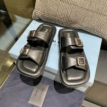 Prada geometric flat sandals